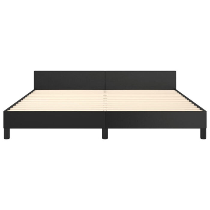 Singhai Bed Frame with Headboard Platform Bed Base for Bedroom Faux Leather - Chic Decora