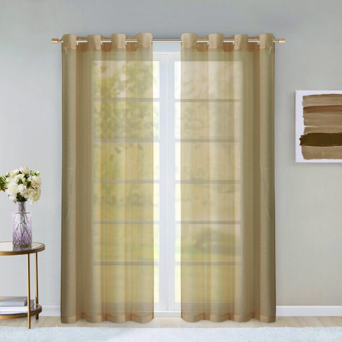 Sirmans Polyester Semi Sheer Curtain Pair (Set of 2) - Chic Decora