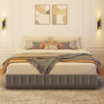 Size Upholstered Metal Storage Bed - Chic Decora