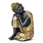 Small Black Polyresin Buddha Statue For Zen Home Decor - Chic Decora