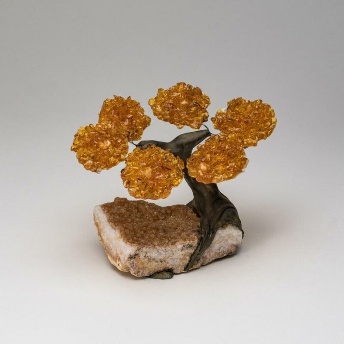 Small Citrine Clustered Gemstone Tree on Citrine Matrix (The Calming Tree) - Chic Decora