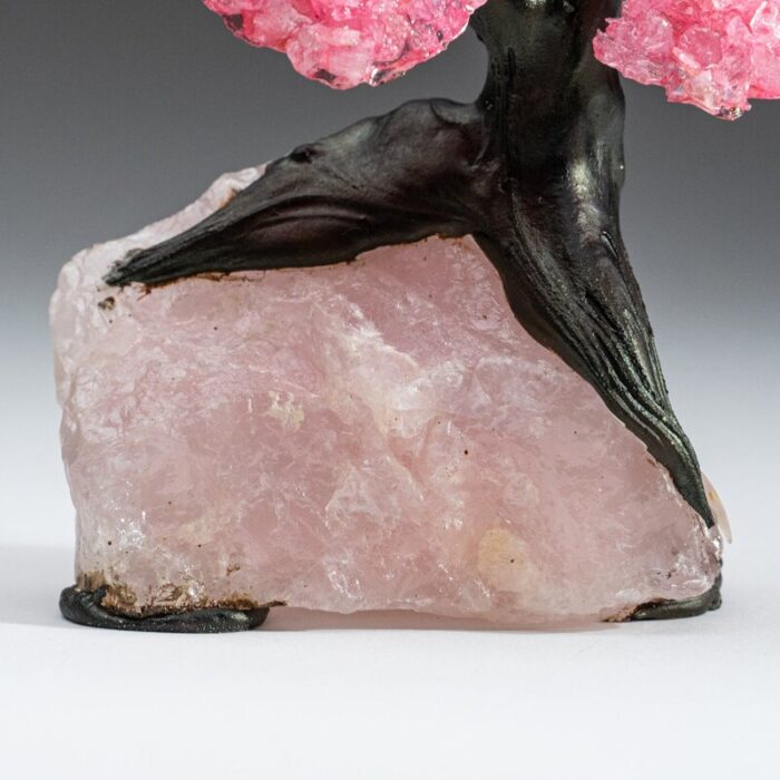 Small Genuine Rose Quartz Clustered Gemstone Tree on Rose Quartz Matrix (The Love Tree) - Chic Decora