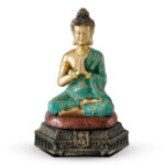 Small Green Gold Buddha Statue – Polyresin Zen Home Decor - Chic Decora