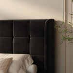 Soley Upholstered Wingback Bed - Chic Decora