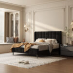 Soley Upholstered Wingback Bed - Chic Decora