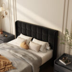 Soley Upholstered Wingback Bed - Chic Decora