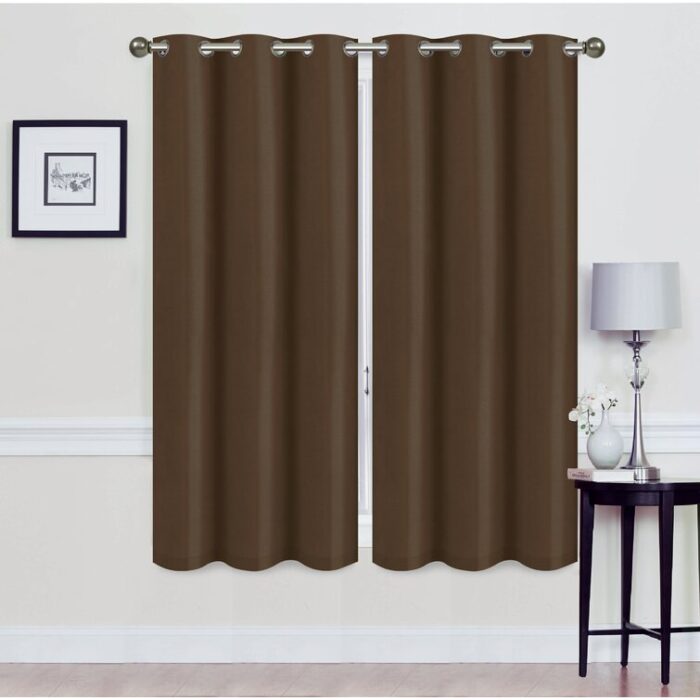 Solid Blackout Thermal Grommet Curtain Panel Set (Set of 2) - Chic Decora