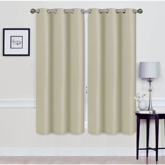 Solid Blackout Thermal Grommet Curtain Panel Set (Set of 2) - Chic Decora