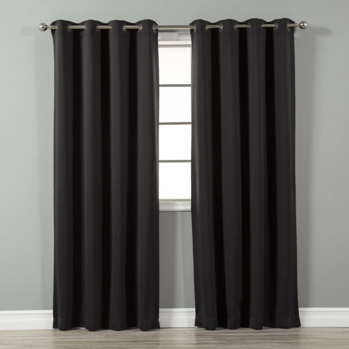 Solid Blackout Thermal Grommet Curtain Panels (Set of 2) - Chic Decora