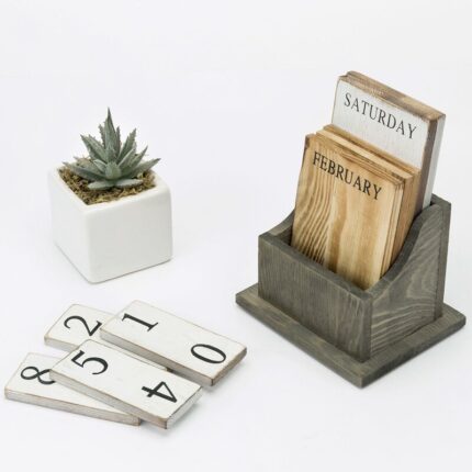 Solid Wood Cretys Perpetual Calendar - Chic Decora