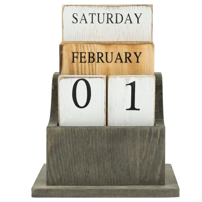 Solid Wood Cretys Perpetual Calendar - Chic Decora