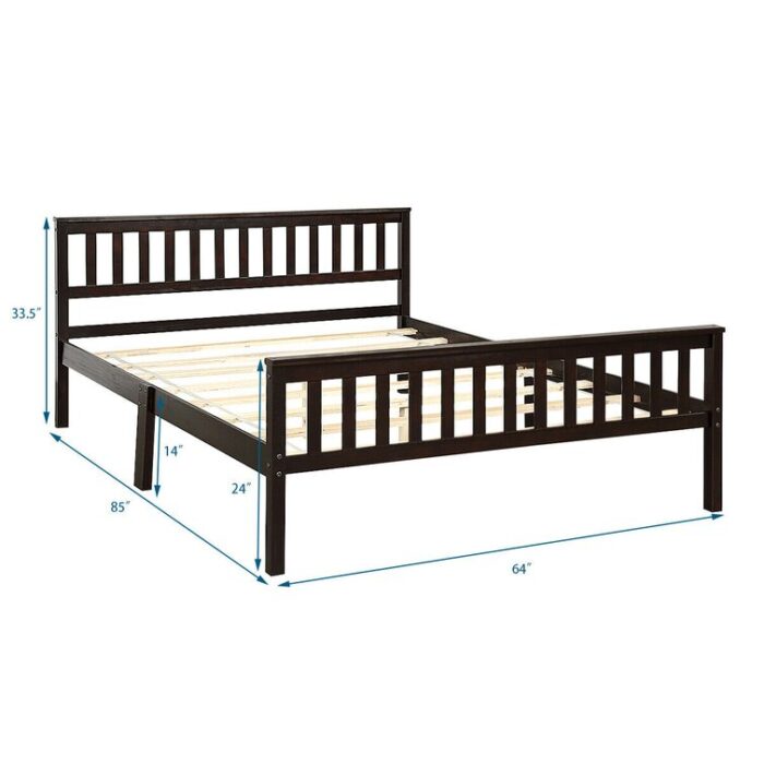 Solid Wood Slat Bed - Chic Decora