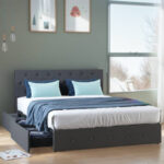 Solweig Upholstered Platform Storage Bed - Chic Decora