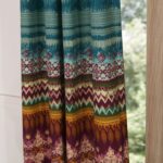 Southwest Striped Semi-Sheer Tab Top Curtain Panels (Set of 2) - Chic Decora