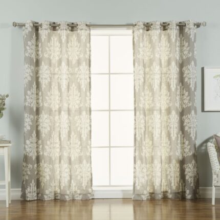 Broadway Striped Sheer Grommet Curtain Panels Set (Set of 2) - Chic Decora