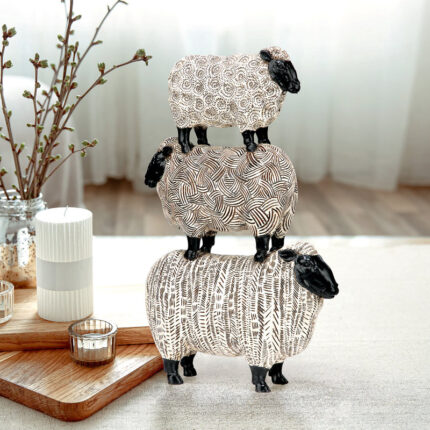 Stacked Sheep Spirit Animal Figurine - Chic Decora