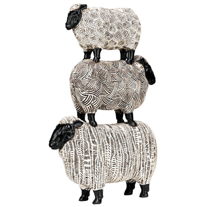 Stacked Sheep Spirit Animal Figurine - Chic Decora