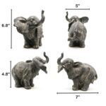 Standing Elephant Statuette Figurine Sculpture Distressed Grey Ecru - Chic Decora