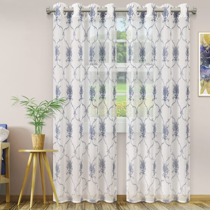 Steinbeck Polyester Sheer Curtain Pair (Set of 2) - Chic Decora