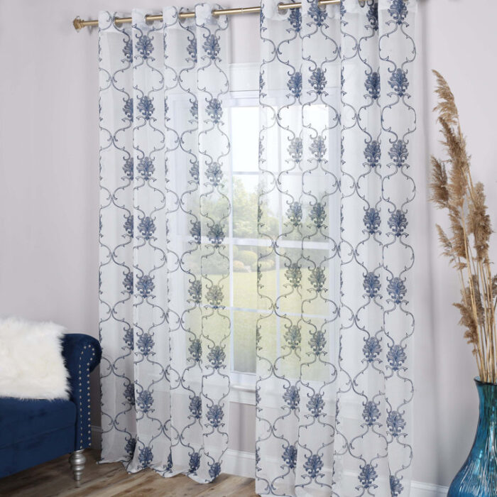 Steinbeck Polyester Sheer Curtain Pair (Set of 2) - Chic Decora