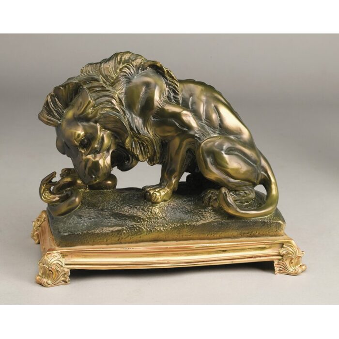 Steverson Lion and Snake Figurine - Chic Decora