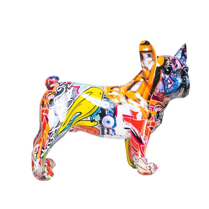 Street Art Bulldog Ears Up Dog – 9″ long - Chic Decora