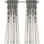 Stripe Medallion Polyester Room Darkening Curtain Pair (Set of 2) - Chic Decora