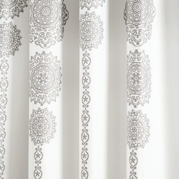 Stripe Medallion Polyester Room Darkening Curtain Pair (Set of 2) - Chic Decora