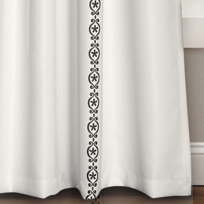 Stripe Medallion Polyester Room Darkening Curtain Pair (Set of 2) - Chic Decora