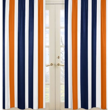 Stripe Solid Semi-Sheer Rod Pocket Curtain Panels (Set of 2) - Chic Decora