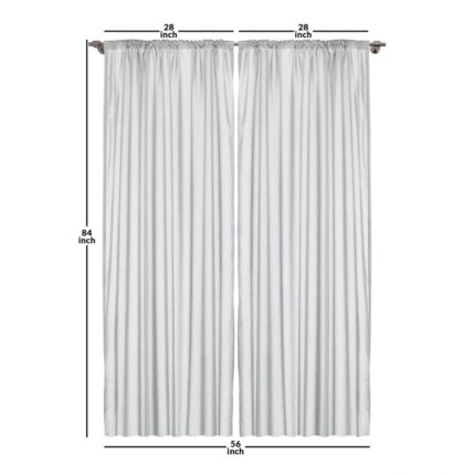 Striped Semi-Sheer Rod Pocket Curtain Panels (Set of 2) - Chic Decora