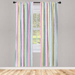 Pinstripe Striped Semi-Sheer Rod Pocket Curtain Panels (Set of 2) - Chic Decora