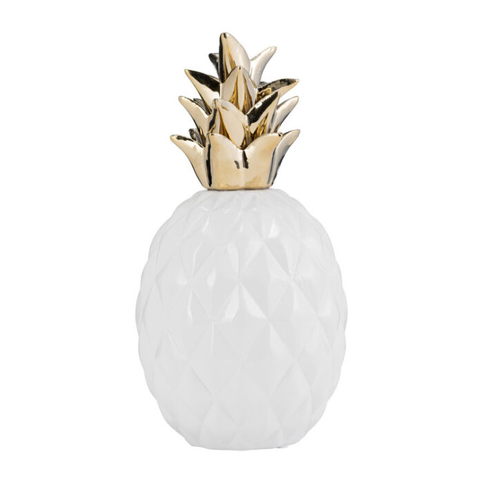 Stylish Ceramic Pineapple Statue Contemporary Tropical Decor Pineapple Decorative - Chic Decora