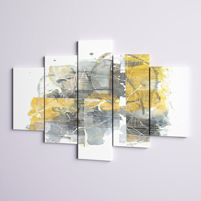 Styron Moving in and Out of Traffic II Yellow Grey’ Print Multi-Piece Image on Canvas - Chic Decora