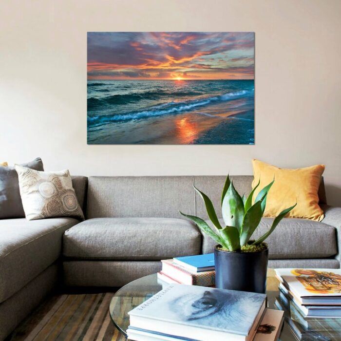 Sunset Over Ocean, Gulf Islands National Seashore, Florida by Tim Fitzharris – Photograph Print on Canvas - Chic Decora