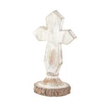 Tabletop Cross White Figurine 6″ Tall - Chic Decora