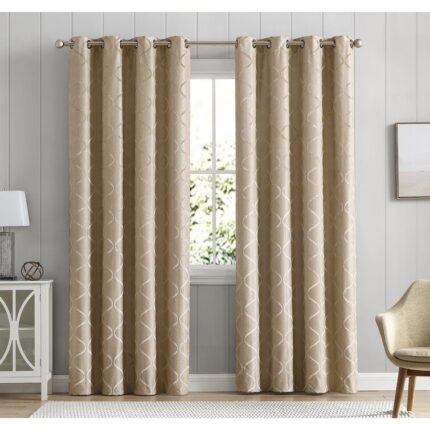 Millendon Solid Modern Polyester Room Darkening Curtain Pair (Set of 2) - Chic Decora