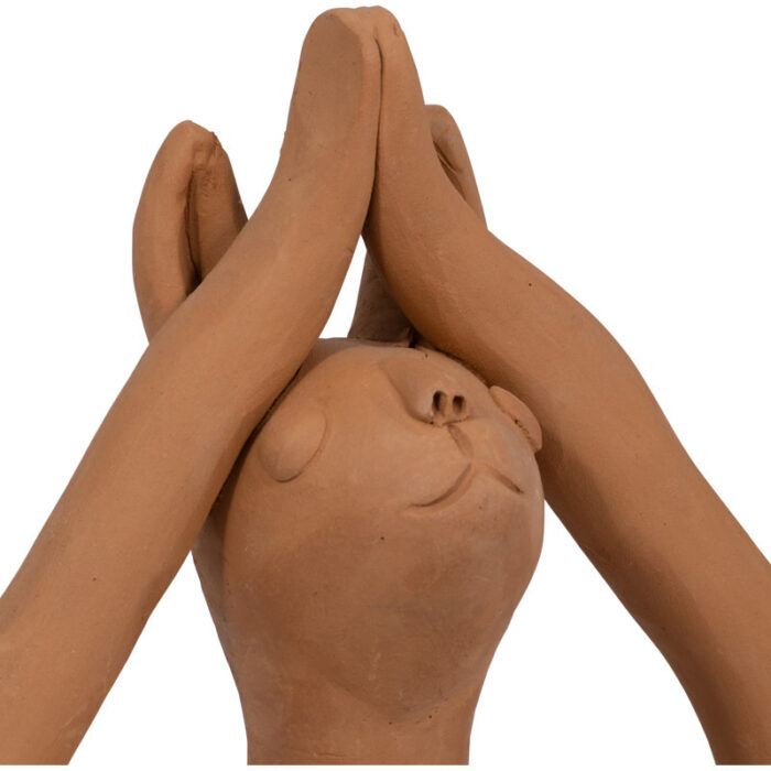 Terracotta Natural Novelty Solid Color Yoga Bunny - Chic Decora