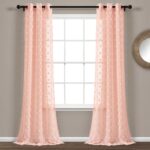 Textured Dot Sheer Polyester Sheer Curtain Pair (Set of 2) - Chic Decora