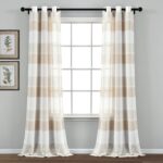 Textured Stripe Sheer Polyester Sheer Curtain Pair (Set of 2) - Chic Decora