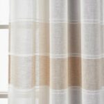 Textured Stripe Sheer Polyester Sheer Curtain Pair (Set of 2) - Chic Decora