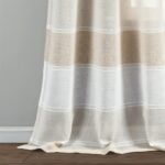 Textured Stripe Sheer Polyester Sheer Curtain Pair (Set of 2) - Chic Decora