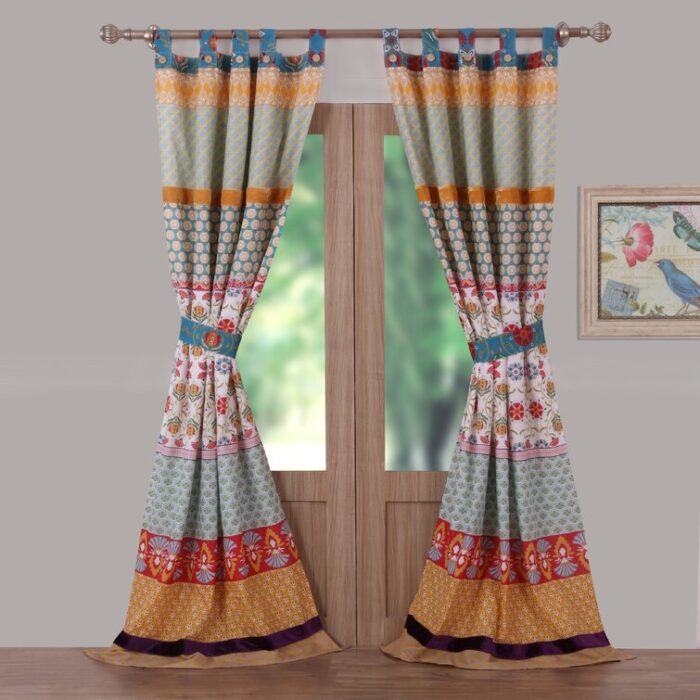 Thalia Velvet Embellished Tab Top Curtain Panels (Set of 2) - Chic Decora