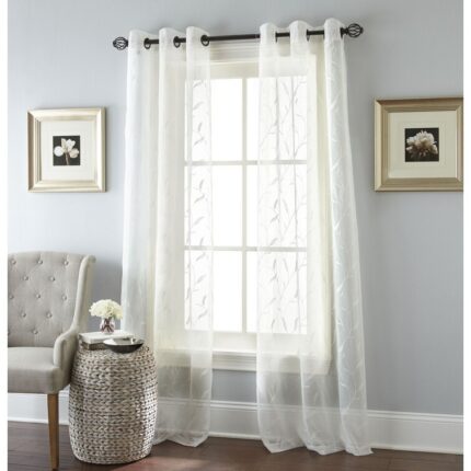 Thatcham Polyester Semi Sheer Curtain Pair (Set of 2) - Chic Decora