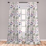 Thistle Floral Semi-Sheer Rod Pocket Curtain Panels (Set of 2) - Chic Decora