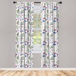 Thistle Floral Semi-Sheer Rod Pocket Curtain Panels (Set of 2) - Chic Decora