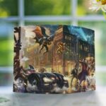 Thomas Kinkade Studios Dc Comics Batman the Dark Knight Saves Gotham City Curved Acrylic Print - Chic Decora