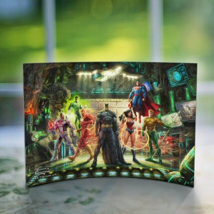 Thomas Kinkade Studios Dc Comics the Justice League Curved Acrylic Print - Chic Decora