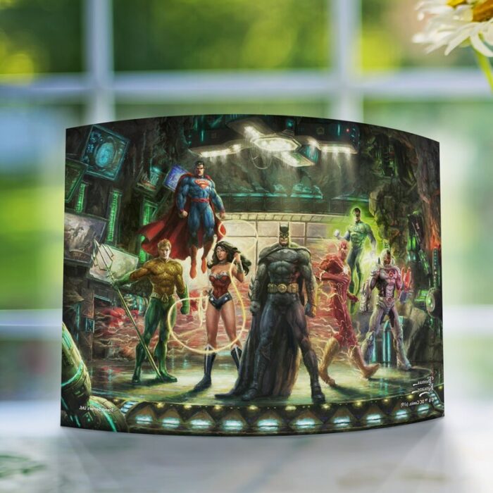 Thomas Kinkade Studios Dc Comics the Justice League Curved Acrylic Print - Chic Decora