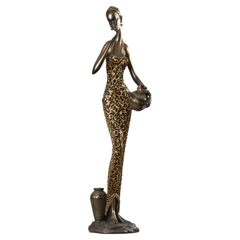 Thornlie African Water Gatherer Statue - Chic Decora